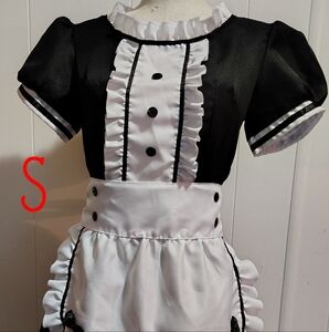 Classic Black and White Maid Costume With French Apron For Halloween? Small